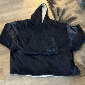 The Comfy Original Blanket Hoodie Blue Fleece Sherpa Sweatshirt Pullover Sz OS